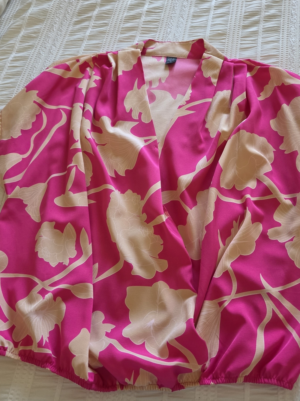 Womens Fuchsia Floral Blouse
